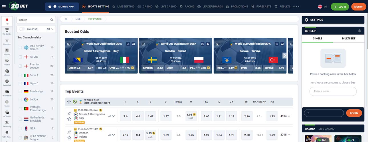 20bet sports betting